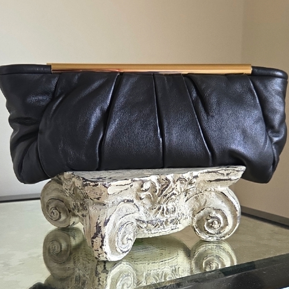 Black leather clutch (& Other stories)
